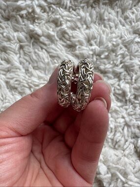 Sterling Silver Byzantine Hoops